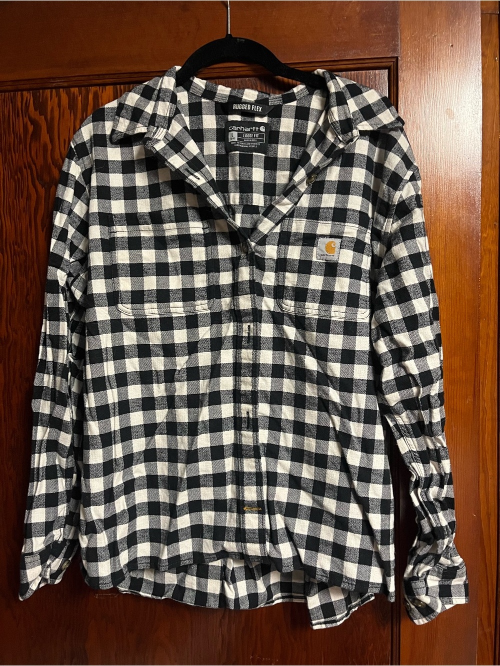 Carhartt Women’s Black & White Check Rugged Flex Flannel Work Shirt